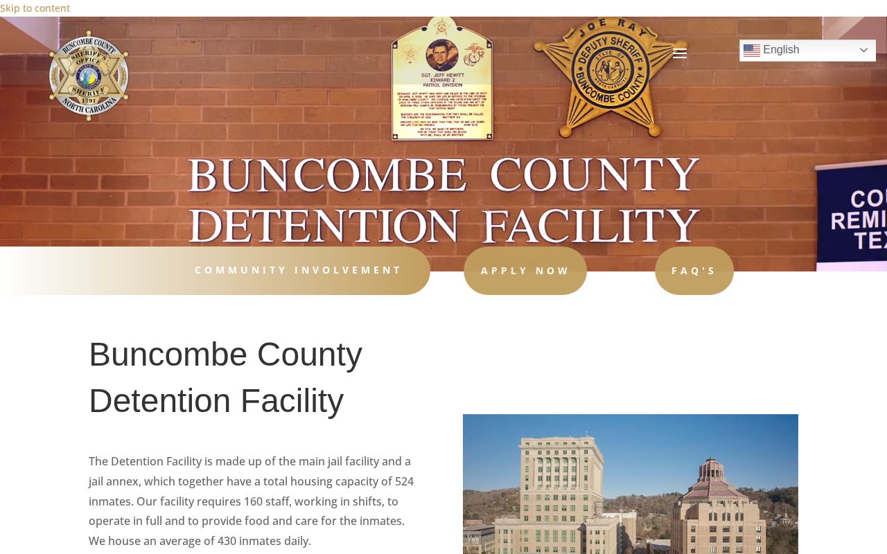 Buncombe County Sheriff's detention information page