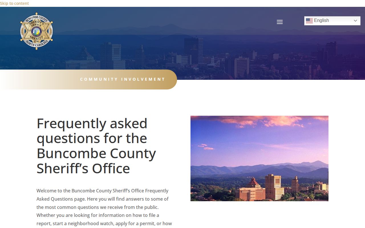 Buncombe County Sheriff warrant information FAQ